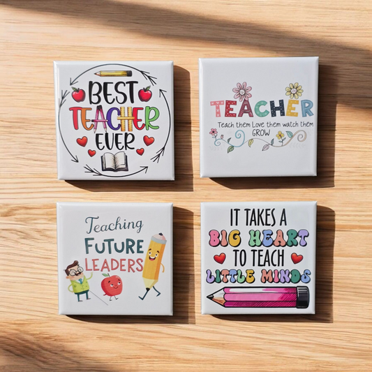 Teacher Gift Magnet Set – Cute 4-Pack Classroom Photo Magnets